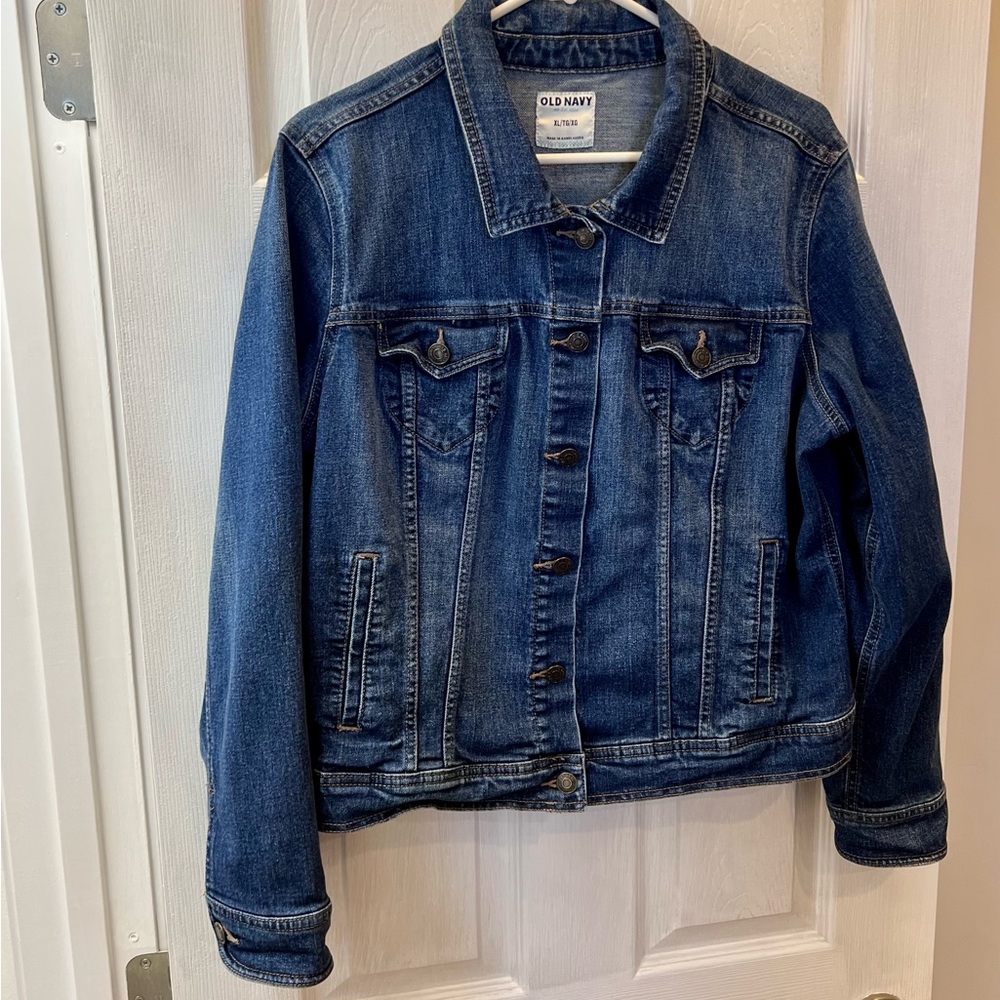 Dark Wash Denim Jean Jacket Size X-Large Old Navy brand. Button up collar jacket - Picture 5 of 17